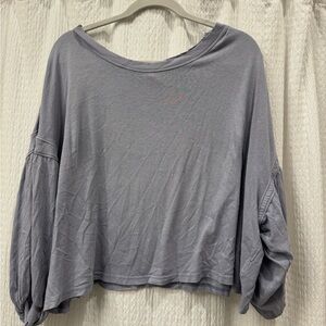 We The Free Light Blue Doman Sleeve T- Shirt - Size XS